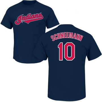 Men's Cleveland Guardians Daniel Schneemann ＃10 Roster Name & Number T-Shirt - Navy