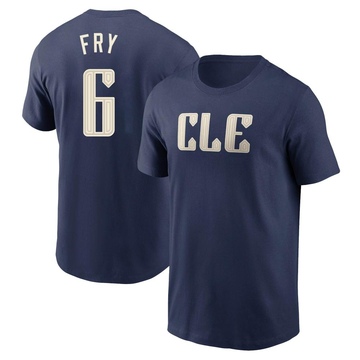 Men's Cleveland Guardians David Fry ＃6 2024 City Connect T-Shirt - Navy