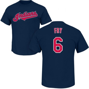 Men's Cleveland Guardians David Fry ＃6 Roster Name & Number T-Shirt - Navy