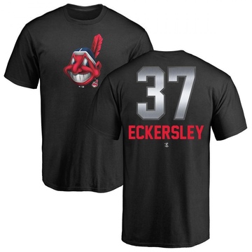 Men's Cleveland Guardians Dennis Eckersley ＃37 Midnight Mascot T-Shirt - Black