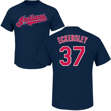 Men's Cleveland Guardians Dennis Eckersley ＃37 Roster Name & Number T-Shirt - Navy