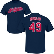 Men's Cleveland Guardians Eli Morgan ＃49 Roster Name & Number T-Shirt - Navy