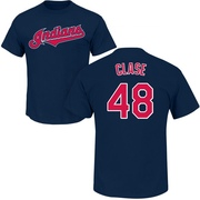 Men's Cleveland Guardians Emmanuel Clase ＃48 Roster Name & Number T-Shirt - Navy