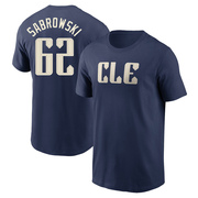 Men's Cleveland Guardians Erik Sabrowski ＃62 2024 City Connect T-Shirt - Navy