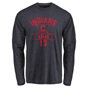 Men's Cleveland Guardians Gabriel Arias ＃13 Base Runner Long Sleeve T-Shirt - Navy