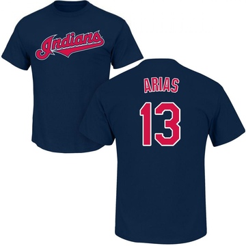 Men's Cleveland Guardians Gabriel Arias ＃13 Roster Name & Number T-Shirt - Navy