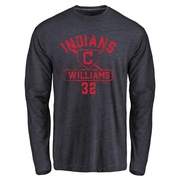 Men's Cleveland Guardians Gavin Williams ＃32 Base Runner Long Sleeve T-Shirt - Navy