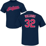 Men's Cleveland Guardians Gavin Williams ＃32 Roster Name & Number T-Shirt - Navy