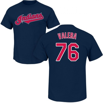 Men's Cleveland Guardians George Valera ＃76 Roster Name & Number T-Shirt - Navy