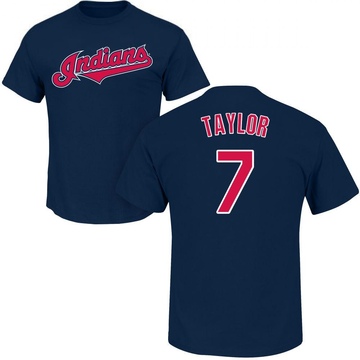 Men's Cleveland Guardians Jake Taylor ＃7 Roster Name & Number T-Shirt - Navy