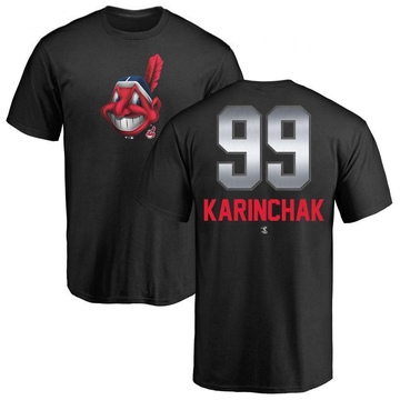 Men's Cleveland Guardians James Karinchak ＃99 Midnight Mascot T-Shirt - Black