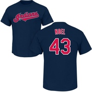 Men's Cleveland Guardians Jhonkensy Noel ＃43 Roster Name & Number T-Shirt - Navy