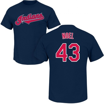 Men's Cleveland Guardians Jhonkensy Noel ＃43 Roster Name & Number T-Shirt - Navy