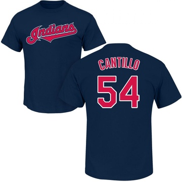 Men's Cleveland Guardians Joey Cantillo ＃54 Roster Name & Number T-Shirt - Navy