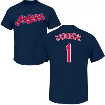 Men's Cleveland Guardians Jose Cardenal ＃1 Roster Name & Number T-Shirt - Navy