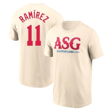 Men's Cleveland Guardians Jose Ramirez ＃11 Game 2024 All-Star Collection Legend T-Shirt - Cream