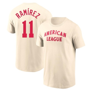 Men's Cleveland Guardians Jose Ramirez ＃11 Game American League 2024 All-Star Team T-Shirt - Cream