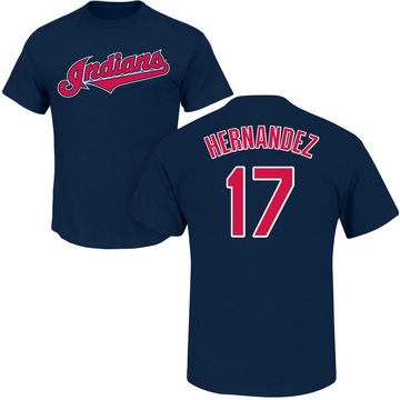 Men's Cleveland Guardians Keith Hernandez ＃17 Roster Name & Number T-Shirt - Navy