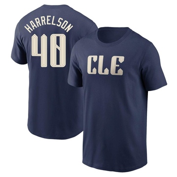 Men's Cleveland Guardians Ken Harrelson ＃40 2024 City Connect T-Shirt - Navy