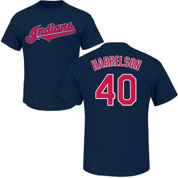 Men's Cleveland Guardians Ken Harrelson ＃40 Roster Name & Number T-Shirt - Navy