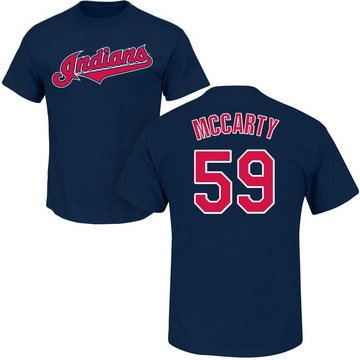 Men's Cleveland Guardians Kirk McCarty ＃59 Roster Name & Number T-Shirt - Navy