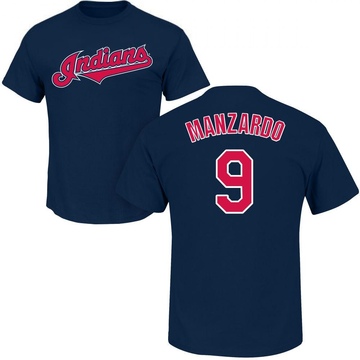 Men's Cleveland Guardians Kyle Manzardo ＃9 Roster Name & Number T-Shirt - Navy