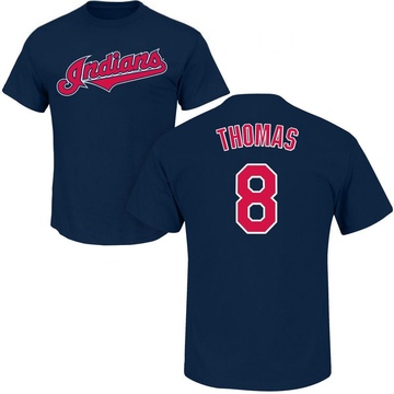 Men's Cleveland Guardians Lane Thomas ＃8 Roster Name & Number T-Shirt - Navy