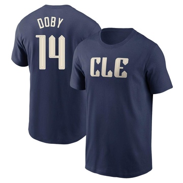 Men's Cleveland Guardians Larry Doby ＃14 2024 City Connect T-Shirt - Navy