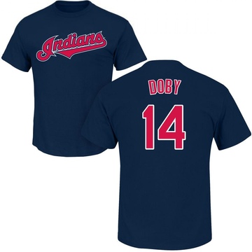 Men's Cleveland Guardians Larry Doby ＃14 Roster Name & Number T-Shirt - Navy