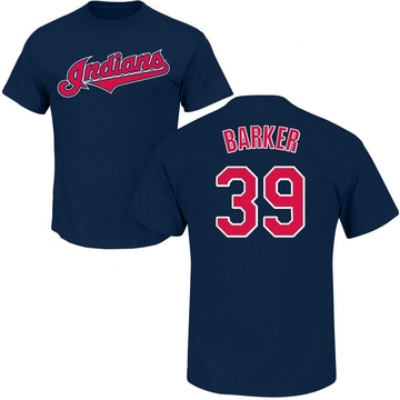 Men's Cleveland Guardians Len Barker ＃39 Roster Name & Number T-Shirt - Navy