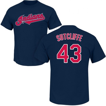 Men's Cleveland Guardians Rick Sutcliffe ＃43 Roster Name & Number T-Shirt - Navy