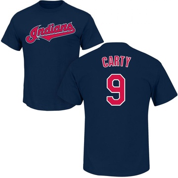 Men's Cleveland Guardians Rico Carty ＃9 Roster Name & Number T-Shirt - Navy