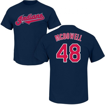 Men's Cleveland Guardians Sam Mcdowell ＃48 Roster Name & Number T-Shirt - Navy