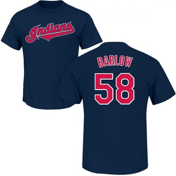 Men's Cleveland Guardians Scott Barlow ＃58 Roster Name & Number T-Shirt - Navy