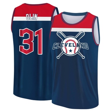 Men's Cleveland Guardians Steve Olin ＃31 Legend Baseball Tank Top - Navy/Red