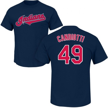 Men's Cleveland Guardians Tom Candiotti ＃49 Roster Name & Number T-Shirt - Navy