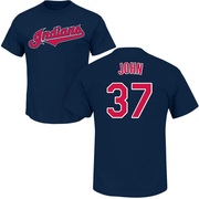 Men's Cleveland Guardians Tommy John ＃37 Roster Name & Number T-Shirt - Navy