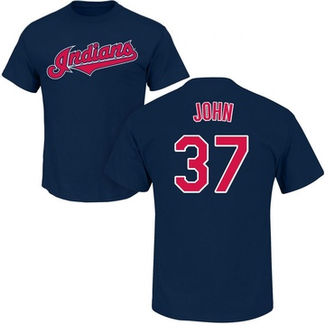 Men's Cleveland Guardians Tommy John ＃37 Roster Name & Number T-Shirt - Navy