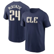 Men's Cleveland Guardians Triston McKenzie ＃24 2024 City Connect T-Shirt - Navy