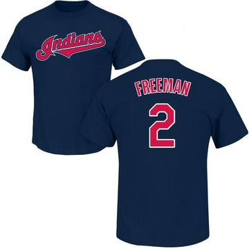 Men's Cleveland Guardians Tyler Freeman ＃2 Roster Name & Number T-Shirt - Navy