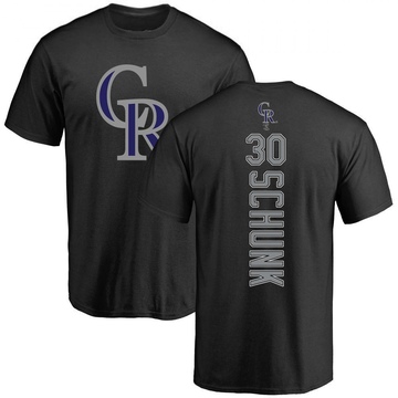 Men's Colorado Rockies Aaron Schunk ＃30 Backer T-Shirt - Black