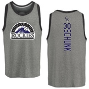 Men's Colorado Rockies Aaron Schunk ＃30 Backer Tank Top Ash