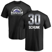 Men's Colorado Rockies Aaron Schunk ＃30 Midnight Mascot T-Shirt - Black