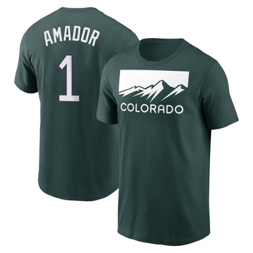 Men's Colorado Rockies Adael Amador ＃1 2022 City Connect Name & Number T-Shirt - Green