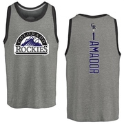 Men's Colorado Rockies Adael Amador ＃1 Backer Tank Top Ash