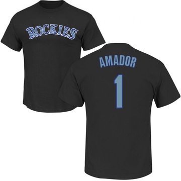 Men's Colorado Rockies Adael Amador ＃1 Roster Name & Number T-Shirt - Black