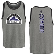 Men's Colorado Rockies Adael Amador ＃79 Backer Tank Top Ash