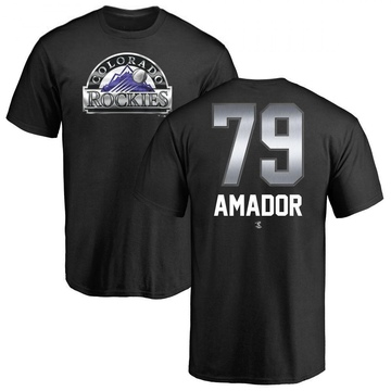 Men's Colorado Rockies Adael Amador ＃79 Midnight Mascot T-Shirt - Black