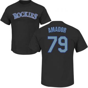 Men's Colorado Rockies Adael Amador ＃79 Roster Name & Number T-Shirt - Black