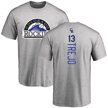 Men's Colorado Rockies Alan Trejo ＃13 Backer T-Shirt Ash